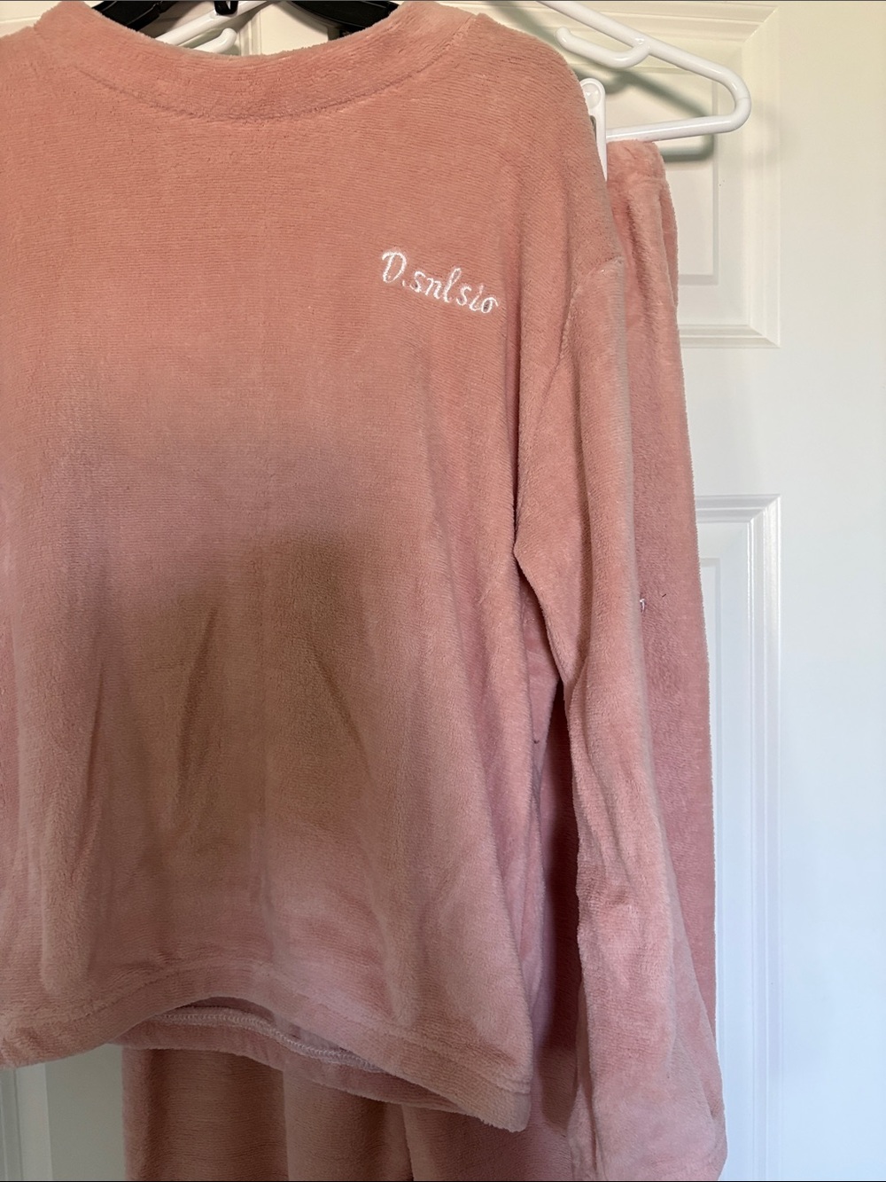 Plush Two-Piece Women's Pajama Set in Dusty Rose - Picture 2 of 13